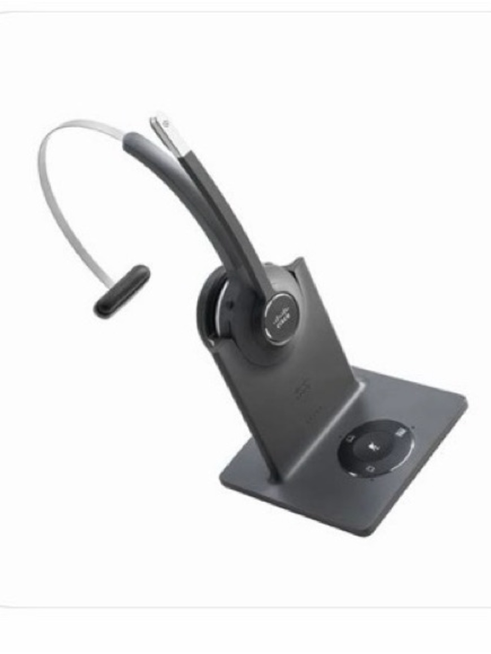 Wireless Mono Headset with Charging Stand - Black